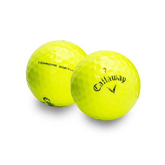 Used Callaway Chrome Soft Yellow Golf Balls - 1 Dozen