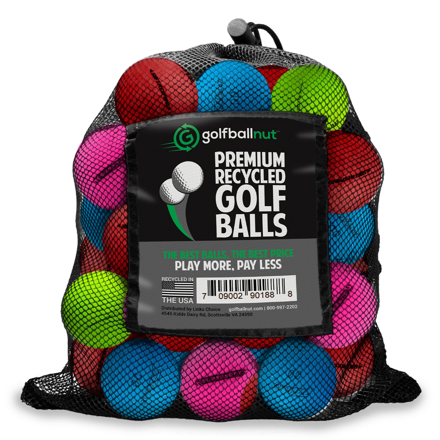 Used Premium Assorted Matte Color Mix Golf Balls - 48 Count