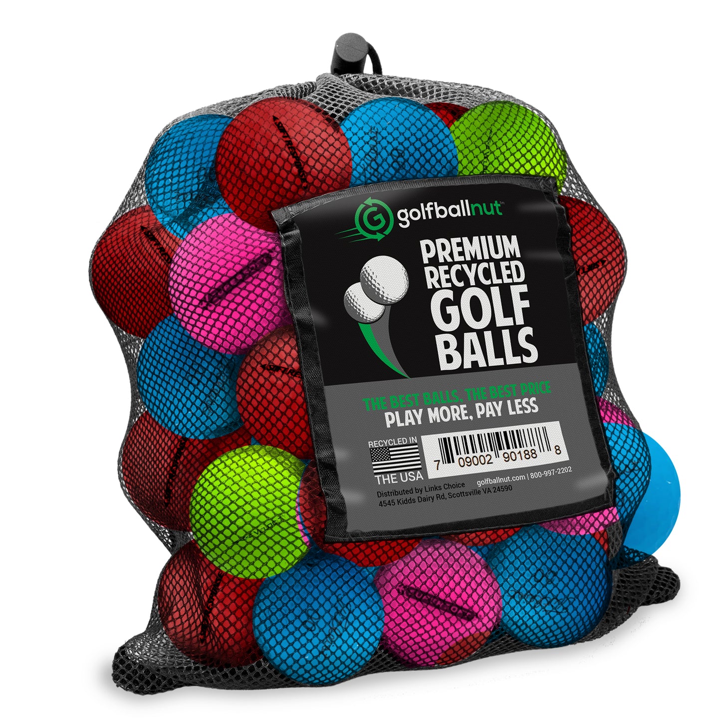 Used Premium Assorted Matte Color Mix Golf Balls - 48 Count