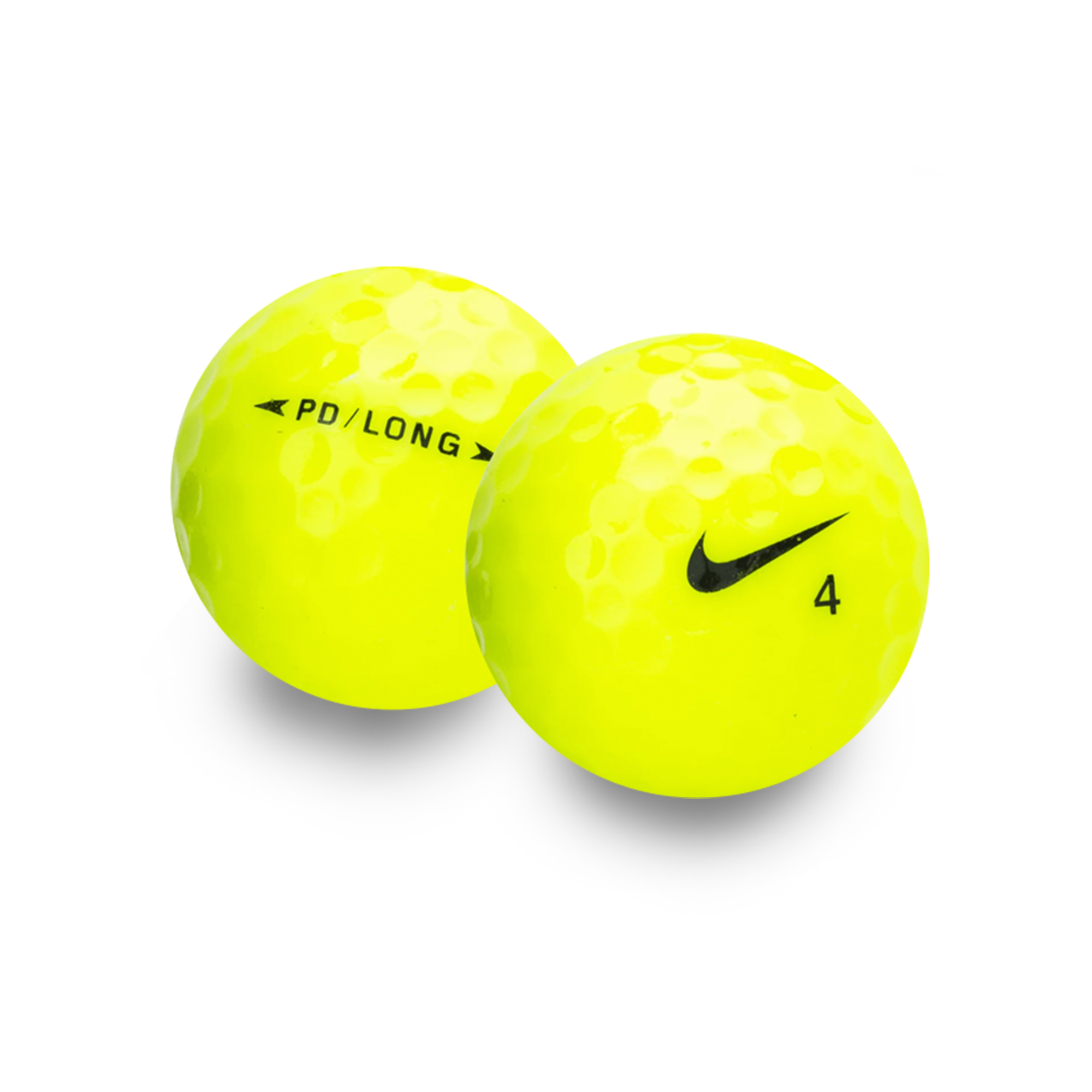 Used Nike PD Long Yellow Golf Balls 1 Dozen GolfBallNut