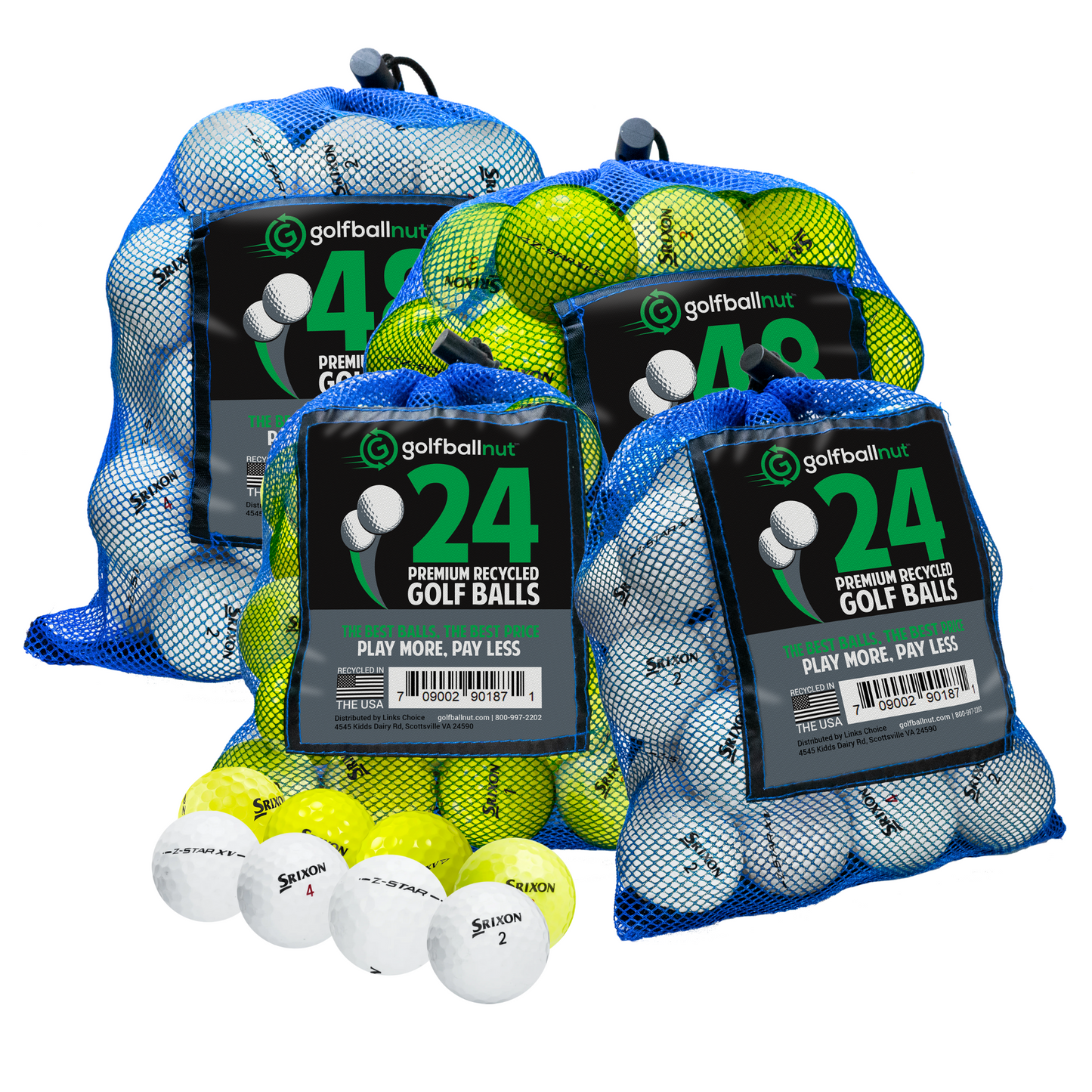 Srixon Z Series Mix - Premium Used Golf Balls in Eco-Friendly Bulk Mesh Bags