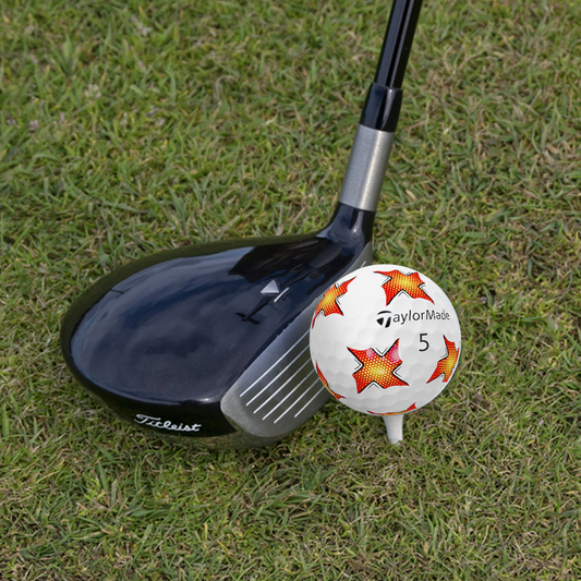 Used TaylorMade TP5 PIX Mix golf ball on the course, PIX pattern