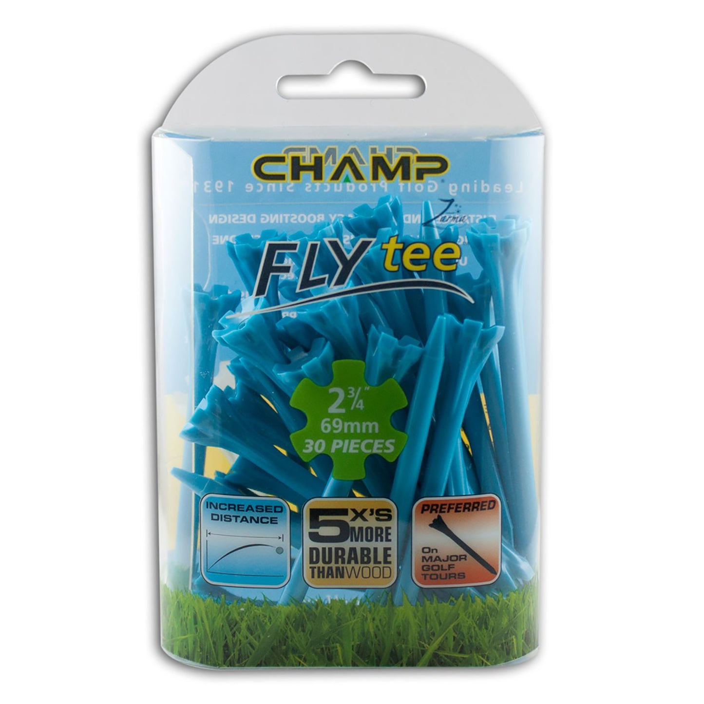 FLYtees 2 3/4" Neon Blue - 30/pack