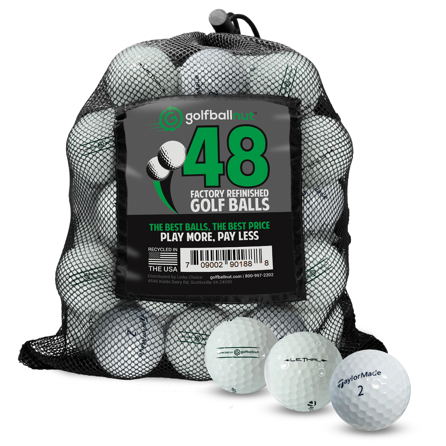 Factory Refinished Taylormade Tour Mix Golf Balls - Bulk Mesh Bags