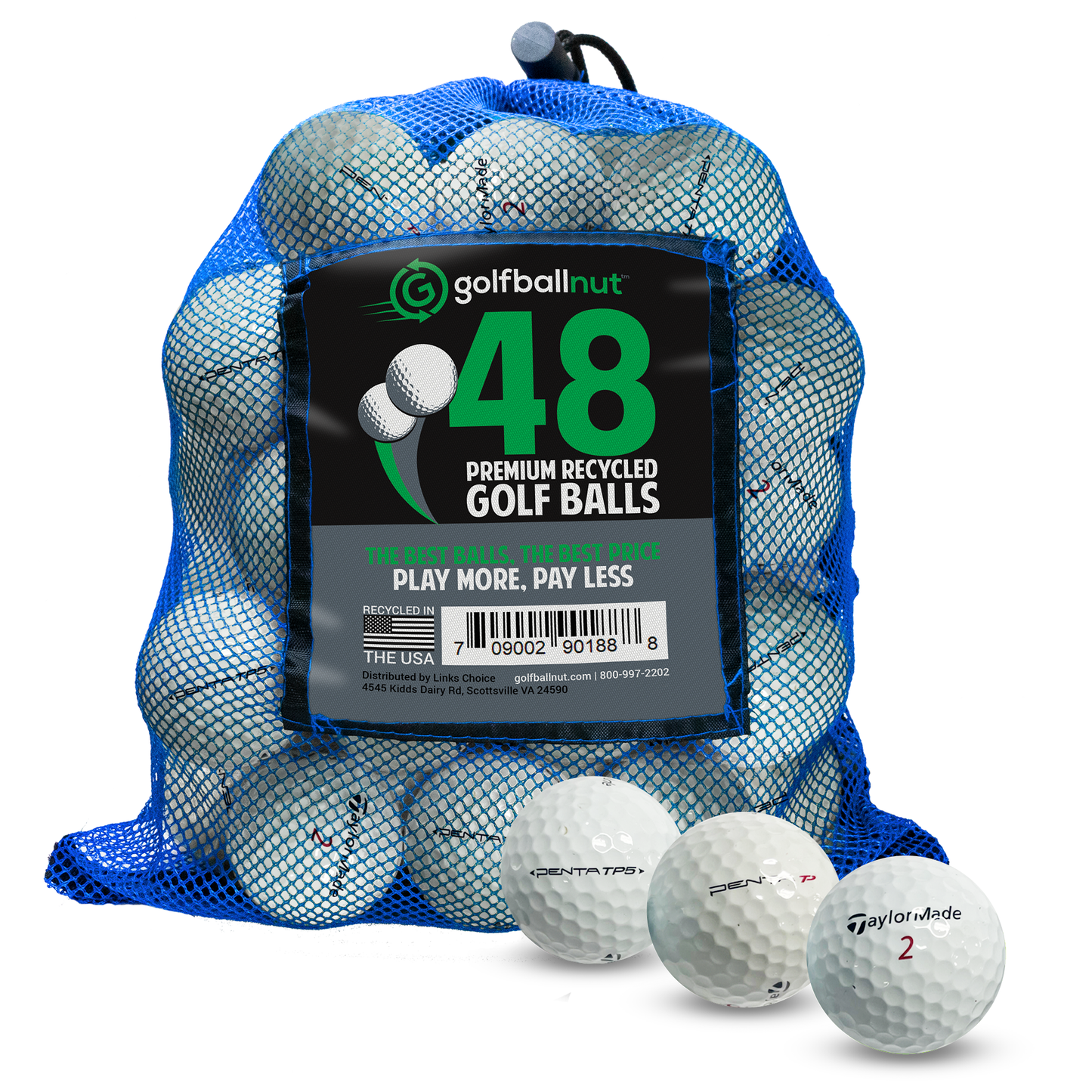 TaylorMade TP Penta Mix - Select Used Golf Balls in Bulk Mesh Bags