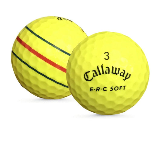 Used Callaway ERC Soft Triple Track Yellow Golf Balls - 1 Dozen