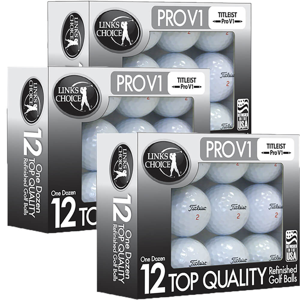 Used Titleist Pro V1 Mint Refinished Black Foil Pack - 3 Dozen