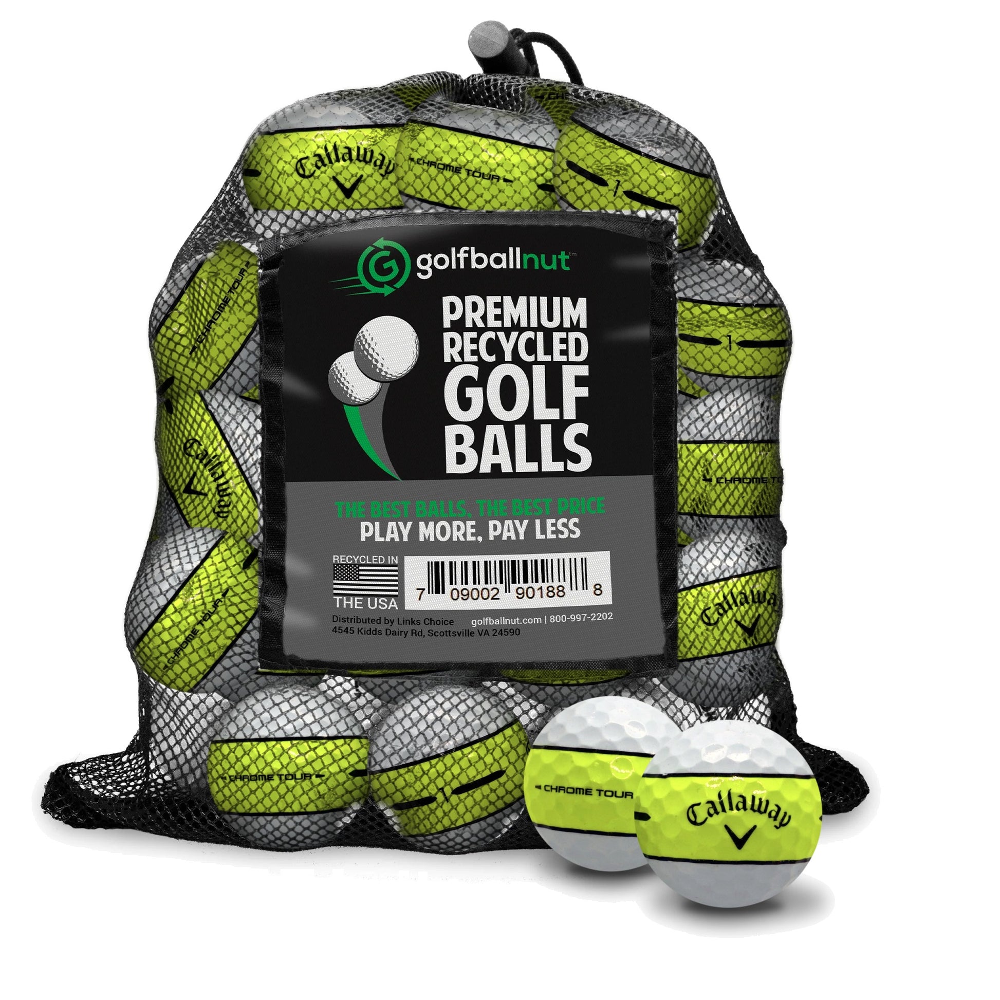 Callaway Chrome Tour 360 Yellow Stripe Golf Balls - golf gifts for men by Callaway