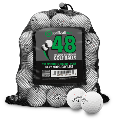 48 refinished Callaway Chrome Soft golf balls in mesh bag