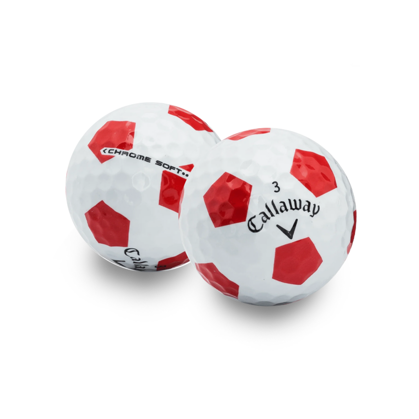 Used Callaway Chromesoft Truvis Team Red Golf Balls - 1 Dozen