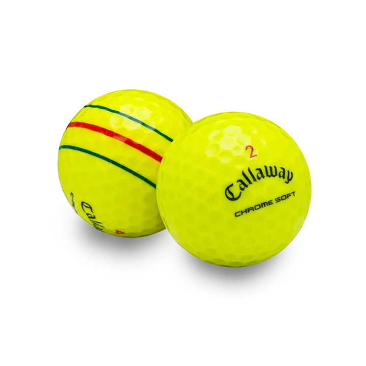 Used Callaway Triple Track Mix golf balls, one dozen, yellow
