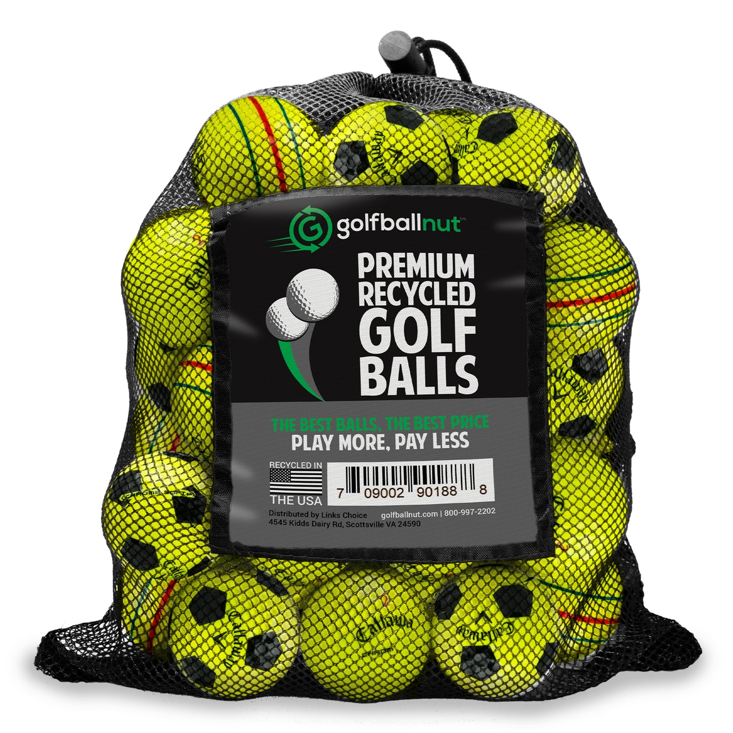Recycled Mix Yellow Callaway Graphic Balls –  48 Count