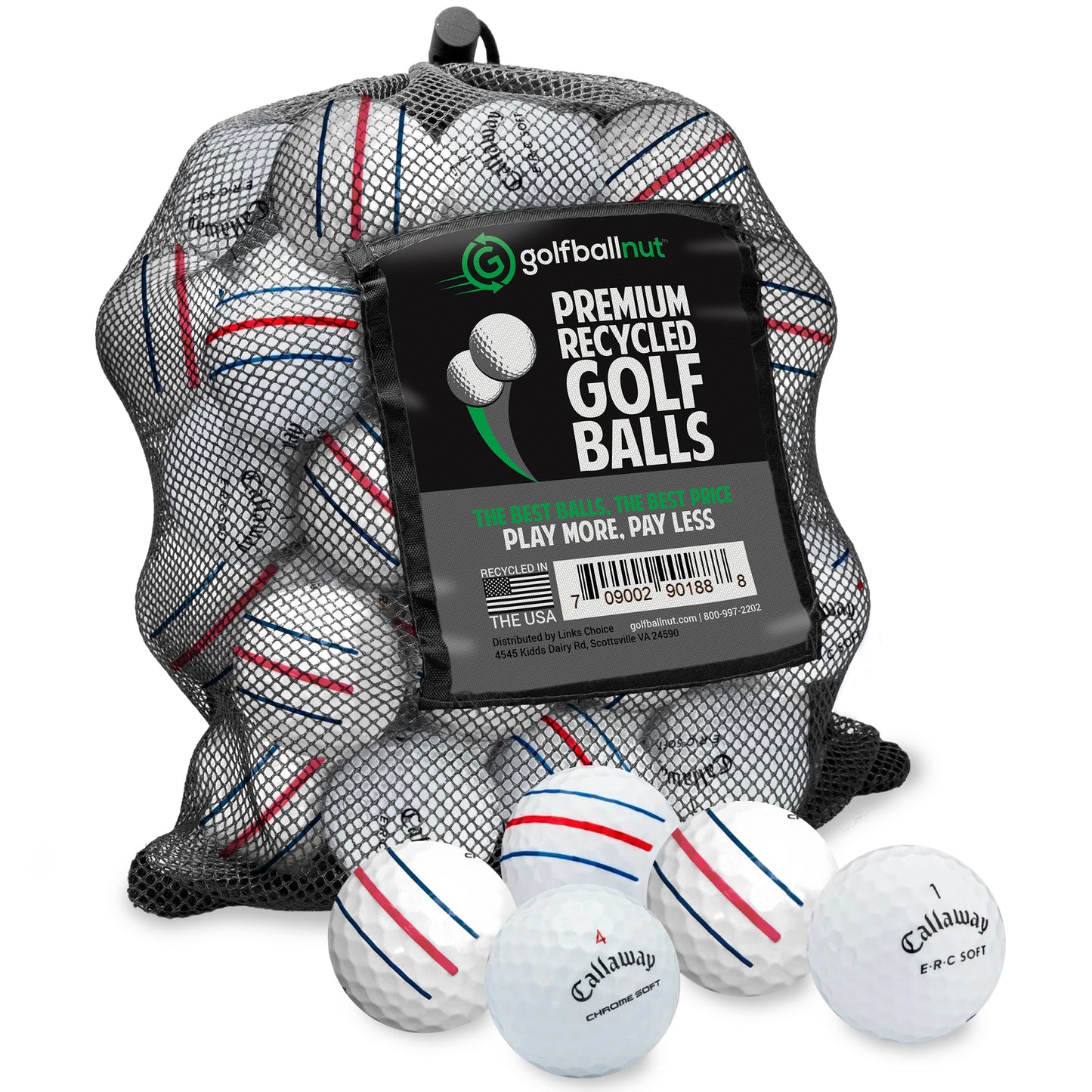 Recycled Callaway Triple Track Mix Mesh Bag – 48 Count