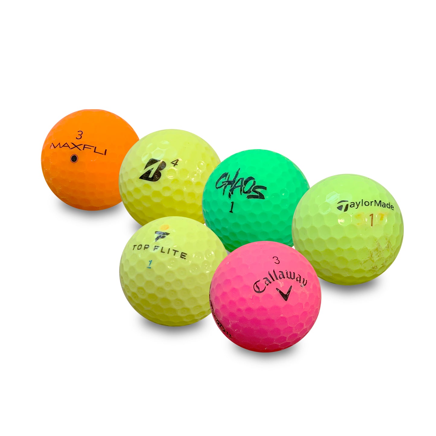 GolfBall Nut - 48 Used Golf Balls – Recycled Bulk Colored Mix for Practice & Play – Good Condition – Includes Mesh Bag – Budget-Friendly & Sustainable Golf Balls