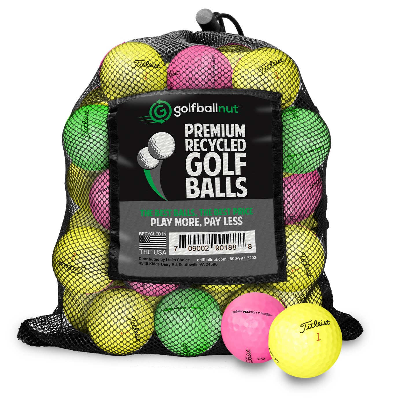 Used Titleist Color Mix Golf Balls - Mesh Bag