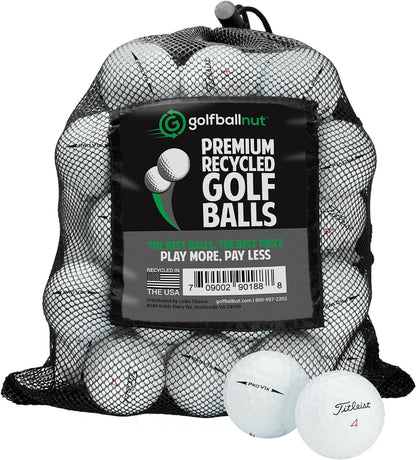 48 refinished Titleist Pro V1x golf balls in the included Golf Ball Nut branded mesh bag