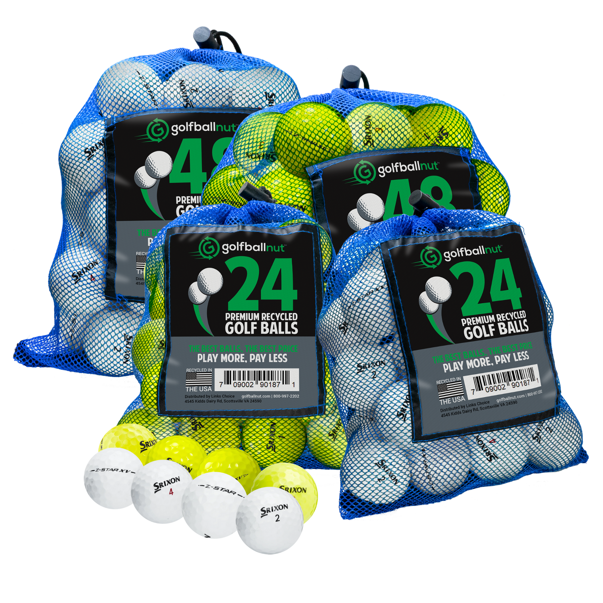 Golf Balls in Eco-Friendly Bulk Mesh Bags - cheap golf balls by Srixon