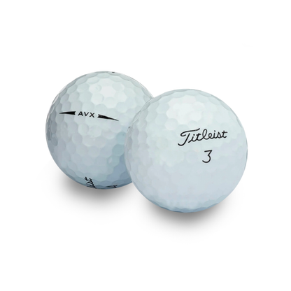 One dozen refinished Titleist AVX golf balls, white