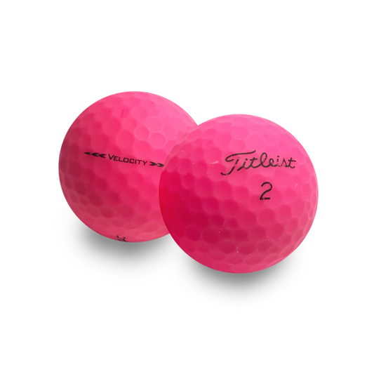 Used Titleist Velocity Matte Pink Golf Balls - 1 Dozen