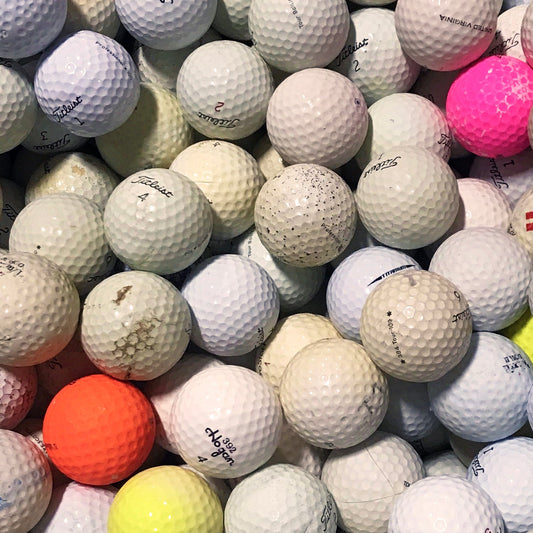 Assorted Hitaway/Practice Recycled Used Golf Balls, Color Mix - 300 Count