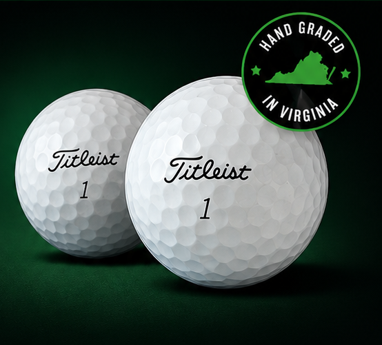 Two Titleist Pro V1 golf balls, hand graded in Virginia