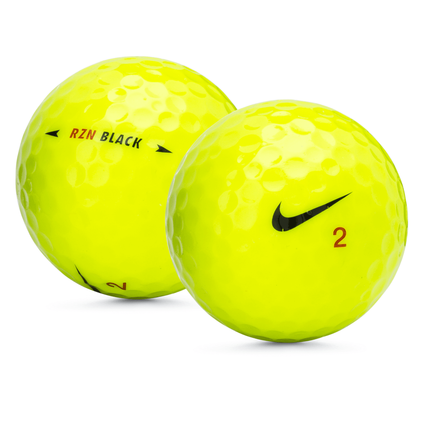 Used Nike RZN Black Yellow Golf Balls - 1 Dozen