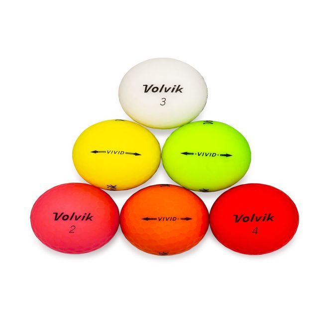Used Volvik Vivid Color Mix Golf Balls - 1 Dozen