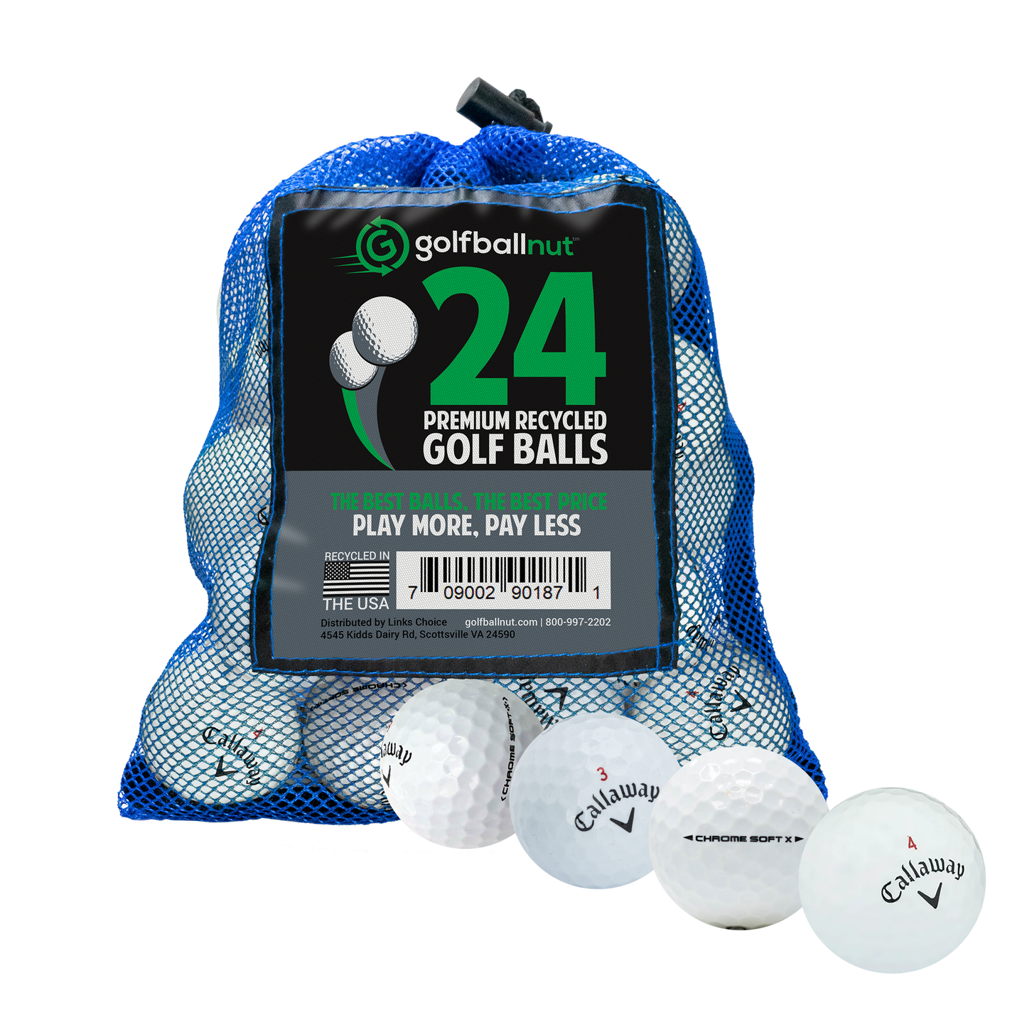 Used Callaway Chromesoft X Tour Mix Golf Balls - Bulk Mesh Bags