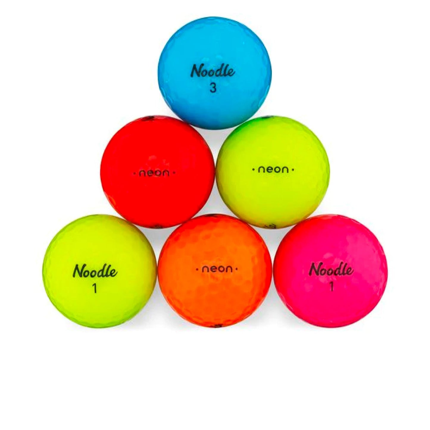 Used Maxfli Noodle Neon Color Mix Golf Balls - 1 Dozen