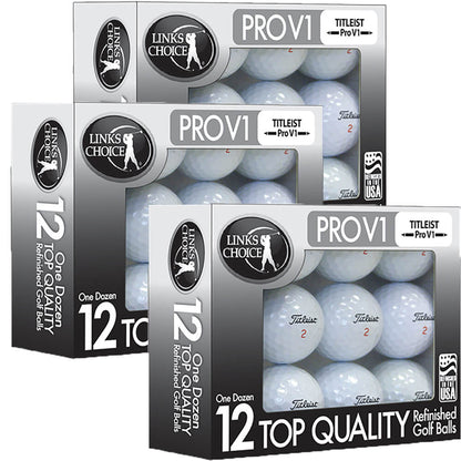 Used Titleist Pro V1 Mint Refinished Black Foil Pack - 3 Dozen